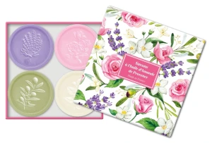 Botaniczny Zestaw Prezentowy 4 pachnących Mydełek 25g z olejem migdałowym i bio masłem Shea